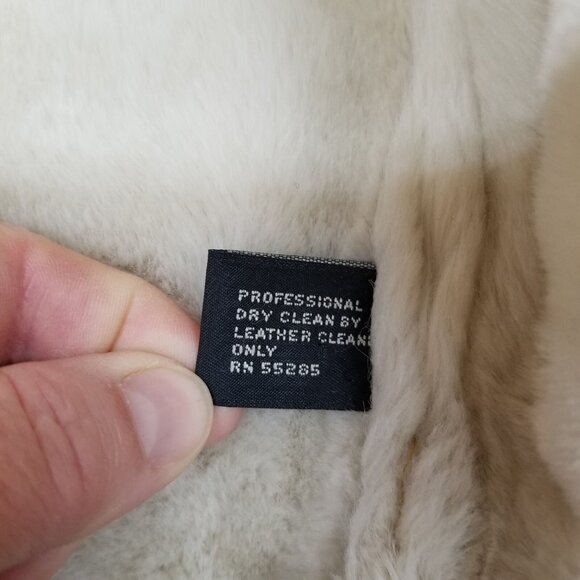 ✅Express Luxuries Faux Fur Lined Tan Genuine Leather Jacket Womens M Coat - Picture 10 of 12